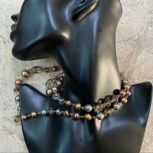 Cookie Lee Necklace 36” Long Gold Tone